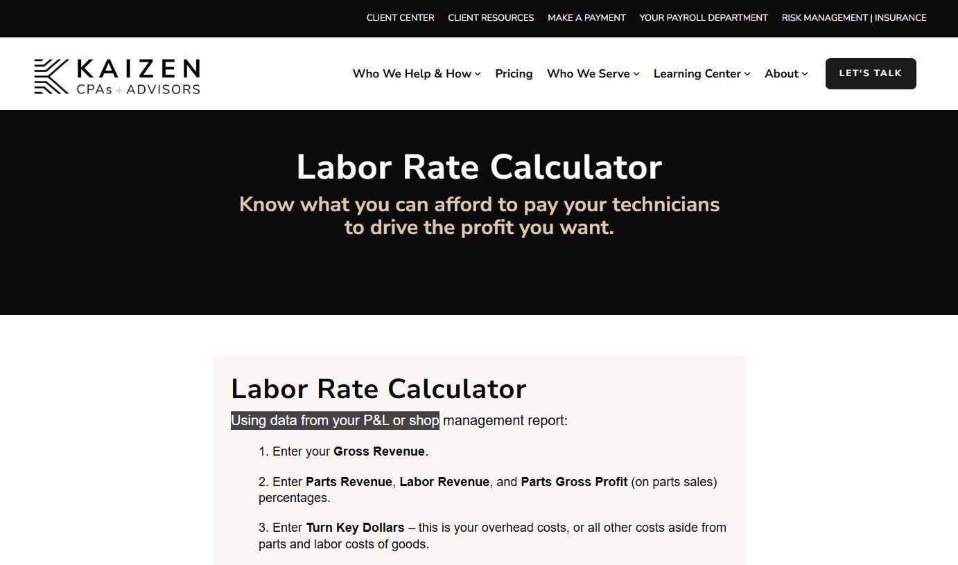 Labor Rate Calculator