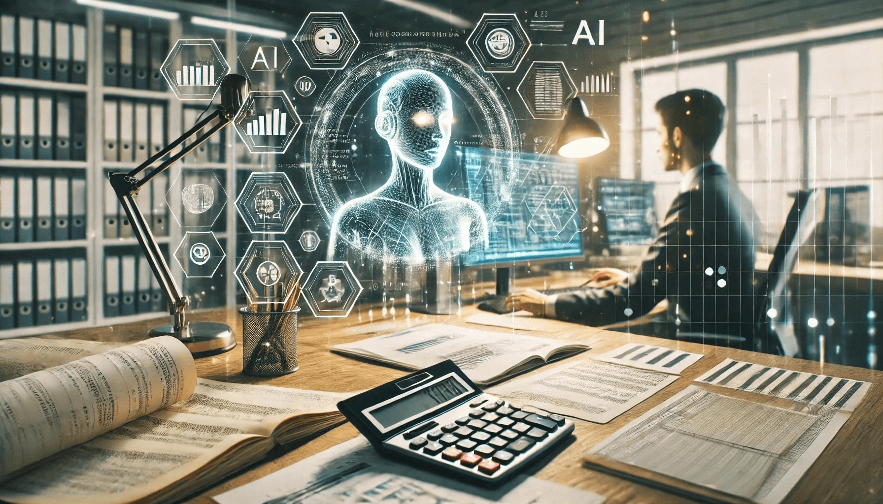 An AI accountant handles the repetitive tasks, like data entry, while an accountant gives strategic advice and guidance.